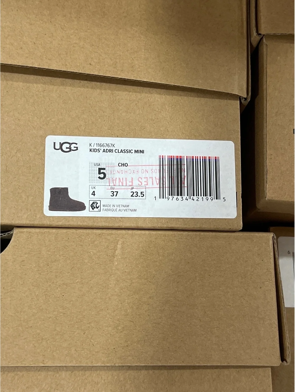UGG Classic Mini Adri Kids Boots Kids Boots Brown big kids